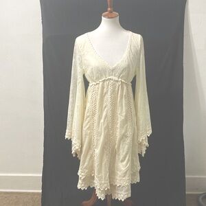 Free People Nightingale Victorian Lace Dress whimsy goth dress l
